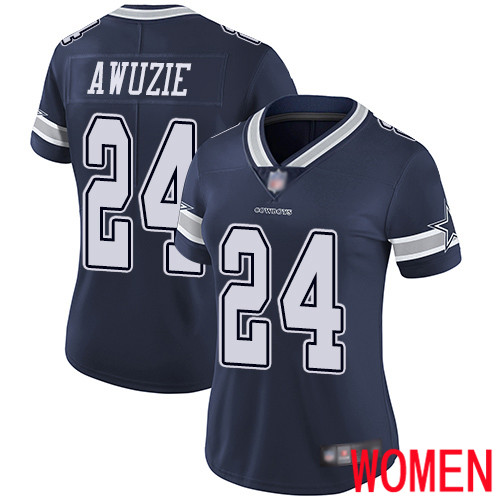 Women Dallas Cowboys Limited Navy Blue Chidobe Awuzie Home #24 Vapor Untouchable NFL Jersey